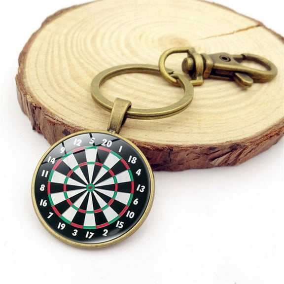 Naierhg Vintage Dart Board Pendant Keychain Key Ring Holder Hanging Bag Ornament