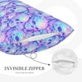 thumbnail image 3 of Daiia Blue Skull Daisy Bedding Waterproof Pillow Protector Zippered Queen – Bed Bug Proof Pillow Encasement-20"x30", 3 of 6