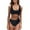 Black, variant on Hontri Swimwears One Pieces Women's Tan Through Slim Fitting Hollow Transparent and Non Transparent Beach Bathing Sunbathing Non Sunmark Breathable Strap Black L