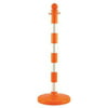 MR. CHAIN 96422-6 2.5" Diameter Striped Stanchion - Safety Orange / White, 6 pk