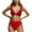 Red Womens High Waisted Swimsuits Savings, variant on Womens Swimsuit Two-Piece Bathing Suit Ruffle Backless Deep V-Neck High Waisted Bikini Bottom