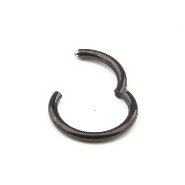 LNGOOR 1 Pc 16G 14G Hinged Segment Hoop Ring Stainless Steel Lip Nose Septum Piercing