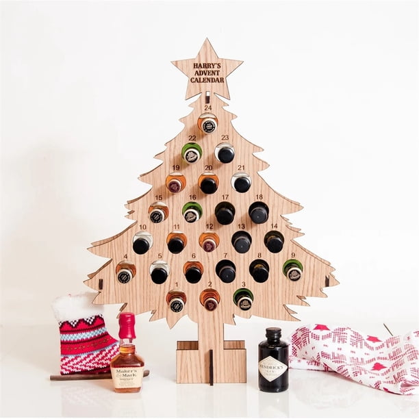 Wooden Advent Calendar,Christmas Countdown Advent Calendar 2021,Christmas  Tree Shaped Wine Bottle Rack Countdown Calendar Christmas Tree Alcohol  Holders 24 Days Wine Bottle Stand Christmas Gifts - Walmart.com