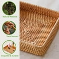 thumbnail image 4 of Rattan Serving Tray,Square Woven Tray Wicker Storage Basket,Square Wicker Baskets for Orga2Xk810, 4 of 6