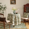 thumbnail image 2 of Mantel ISAENNE Designer de lino verde, pequeño, redondo, 140 cm, 2 of 8
