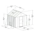 thumbnail image 6 of Palram - Canopia Glory 8' x 8' Walk-In Greenhouse - Gray - with Automatic Roof Vent Opener, 6 of 14