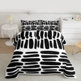 thumbnail image 2 of Manfei Abstract Geometric Lines Bedding Comforter Set,Vintage Striped Twin Comforter Sets,White Black Bedding Set For Teens,Breathable Home Decor Reversible,2 Pieces, 2 of 8