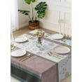 thumbnail image 3 of Grey Stripes Abstract Suqare Tablecloth - 60 x 60 Inch, Geometric Spring Flowers Country Waterproof & StainResistant Tablecloth, Washable Oil-proof Table Cover for Dining/Party/Wedding/Camping/Buffet, 3 of 9