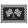 thumbnail image 2 of Ming's Mark Reversible Black & White Racing Flag Mat, 2 of 2