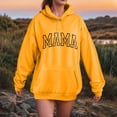 thumbnail image 2 of zaveiop Mama Sweatshirt Casual Long Sleeve Hoodies Fall Loose Mom Gift Drawstring Pullover Tops with Pockets 2025 Big Sales (Yellow, XL), 2 of 4