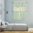 thumbnail image 5 of Sage Green Striped Kitchen Curtains Sets for Windows 24 Inch Length, Modern Simple Farmhouse Beige Rod Pocket Window Treatments Tier Curtains and Valances Set for Bedroom/Bathroom, 5 of 8