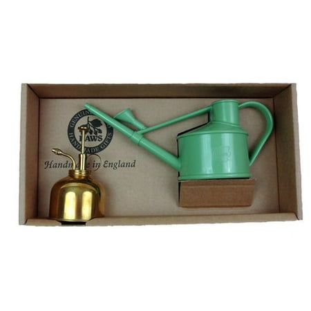 Mister T Patio Haws Watering Cans Haws Spray n Sprinkle gift set with Sage Handy Watering Can & Brass Mister ()