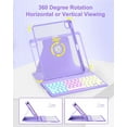 thumbnail image 4 of Funda con Teclado Magnético Giratorio con Retroiluminación Arcoíris Morada para iPad Air 10.9" 11", 4 of 9