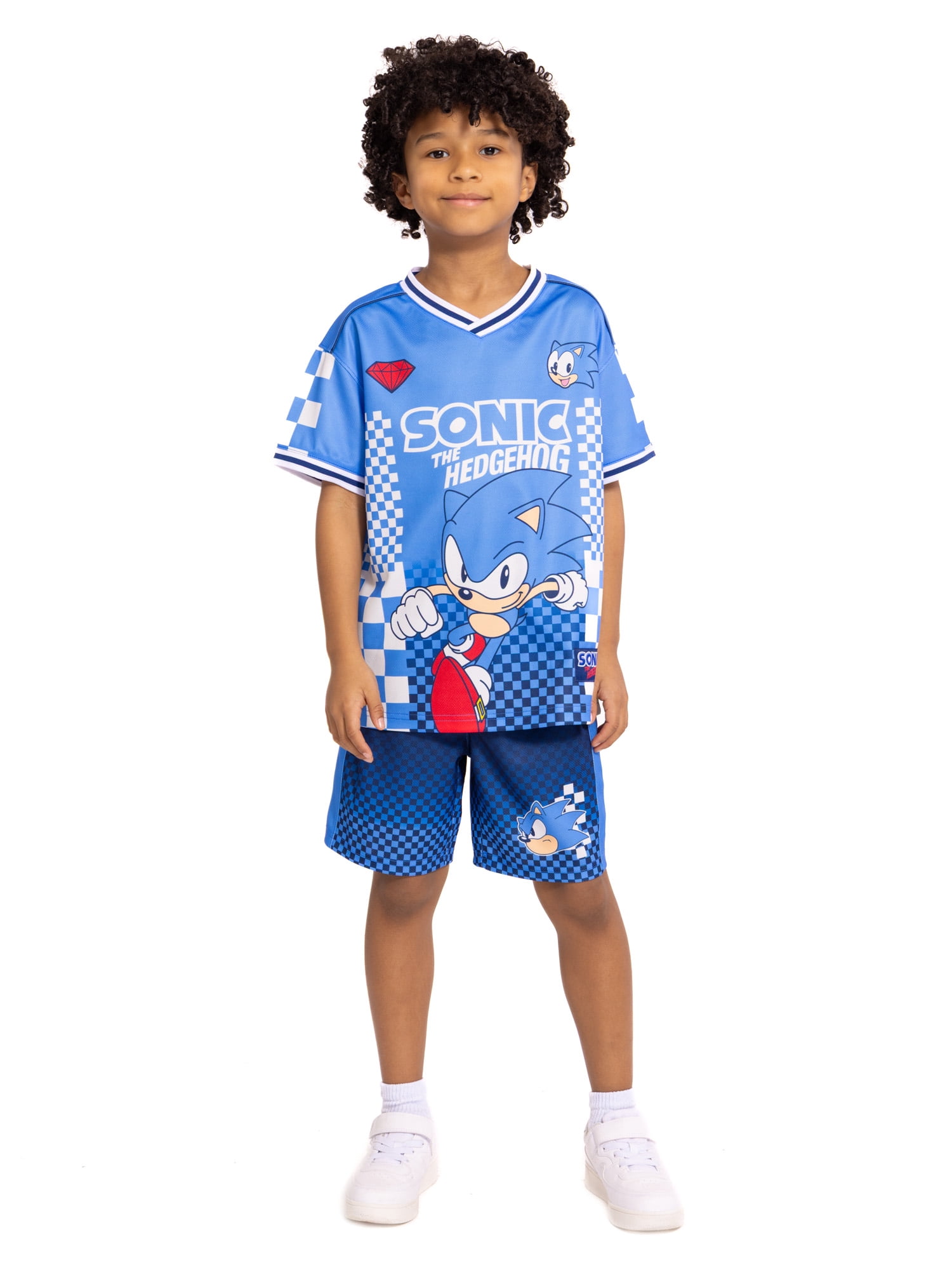 Sonic the Hedgehog Boys' Graphic Soccer Jersey and Shorts Set, 2-Piece, Sizes 4-16