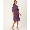 thumbnail image 2 of Moomaya Solid Bow-Knot Dress For Women, Ruffle Sleeve Tiered Flared Dress, 2 of 9