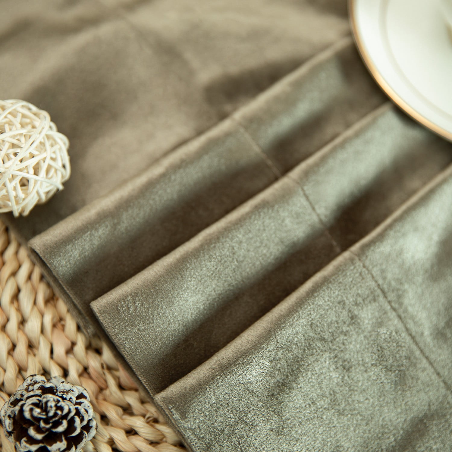 VOGOL Luxury Brown Velvet Blackout Drapes, Thermal Insulated Curtains 52x96 Inches with Rod Pocket, Set of 2