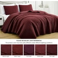 thumbnail image 5 of Chezmoi Collection Luca 3-Piece Oversized Bedspread Set, King Size, Burgundy, Summer Quilt Lightweight Microfiber Bedspread 118 x 106, Floral Medallion Pattern Coverlet for All Season, 5 of 9