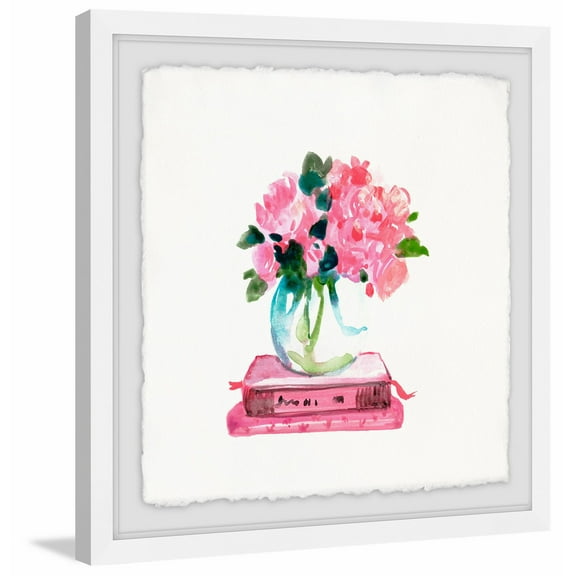 Pink Books Framed Painting Print