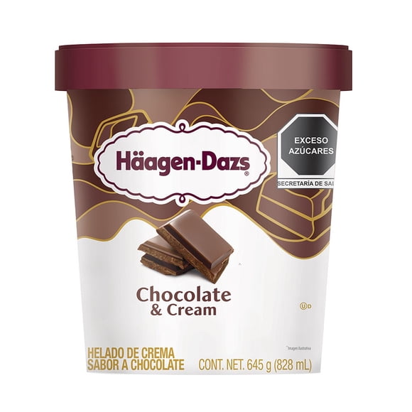 Helado de Crema Häagen Dazs sabor Chocolate 828 mL