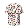 thumbnail image 2 of Wukai Tulips Flowers Men's Casual Short-Sleeve Button Down Shirt - Lightweight Summer Dress Shirt for Daily Wear-Medium, 2 of 7