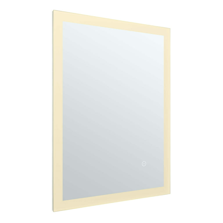 Fine Fixtures 18x24 Round Aluminum Bathroom Mirror with LED Lighting (Touch  sensor) Anti-Fog, Warm/Cool Light Feature. 