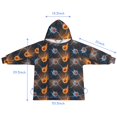 thumbnail image 6 of Basketball and Lightning Black Pattern Flannel Blanket Hoodies for Teens ,Teens Oversize Sherpa Wearable Hooded Blanket Sweatshirt with Super Pockets, 6 of 6