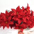 thumbnail image 4 of Dolicer 6 Pack Christmas Flowers Artificial Poinsettia Flowers, 14.6 inch Faux Velvet Red Poinsettia Floral for Christmas Tree Ornament Home Decorations, 4 of 10