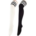 thumbnail image 2 of Calcetines hasta el muslo por encima de la rodilla para mujer Calentadores de piernas de tubo de talla grande Medias de algodón -aya, 2 of 5