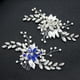 thumbnail image 2 of Nvzi Horquillas para el pelo de boda con flores para novias, peinetas con perlas de cristal, pinzas para el pelo, accesorios para el pelo de boda dorados, joyas, color blanco, 2 of 4