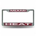 thumbnail image 1 of Rico Industries RIC-FCGL77001 Miami Heat NBA Bling Glitter Chrome Licence Plate Frame, 1 of 3