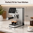 thumbnail image 6 of 20-Bar Espresso Machine with Rapid Cold Brew, Stainless Steel Coffee Maker, 40oz Removable Water Tank for Cappuccino & Latte, Silver, 6 of 9