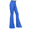 thumbnail image 5 of Jxximdong Leggings for Women Retro Hippie High Waisted Wide Leg With Pockets Long Flare Pants High Waisted Yoga Pants Blue L Yoga Pants, 5 of 7