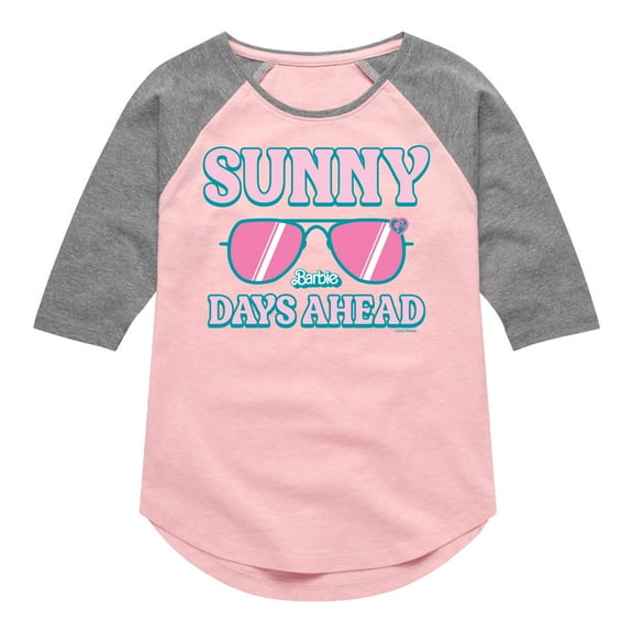 Barbie - Sunny Days Ahead - Fancy Shades - Toddler And Youth Girls Raglan Graphic T-Shirt