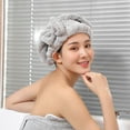 thumbnail image 3 of Visland Microfiber Hair Drying Towels, Super Absorbent Turban Hair Towel Cap, Quick Dry Head wrap with Bow-Knot Shower Cap for for Curly, Long, Thick Hair & Wet Hair, 3 of 6