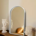 thumbnail image 3 of Aluminum Alloy Wall Mount Arched Deep Mirror Hanging Mirror Wall Mirror Rounded Corner Silver 40"x30", 3 of 7