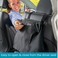 thumbnail image 2 of High Road TrashStash Hanging Car Garbage Bag with Push-Close Lid and Waterproof Bin for Car, SUV and Truck Seat Backs - Holds 3 Gallons of Car Trash (Black), 2 of 7