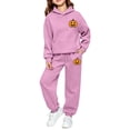 thumbnail image 3 of WOYY Girls Halloween Sweatsuits Pumpkin Print Hoodie Sweatpants Outfits, Size 2-13, 3 of 3