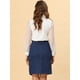thumbnail image 5 of Falda de Mezclilla Allegra K Vestidos Cintura Alta Azul S, 5 of 6