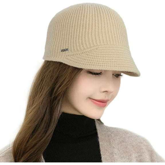 Women's Newsboy Cap Winter Wool Knit Bucket Hats Cabbie Beret Hat 1920s Bowler Hat Cloche Hat