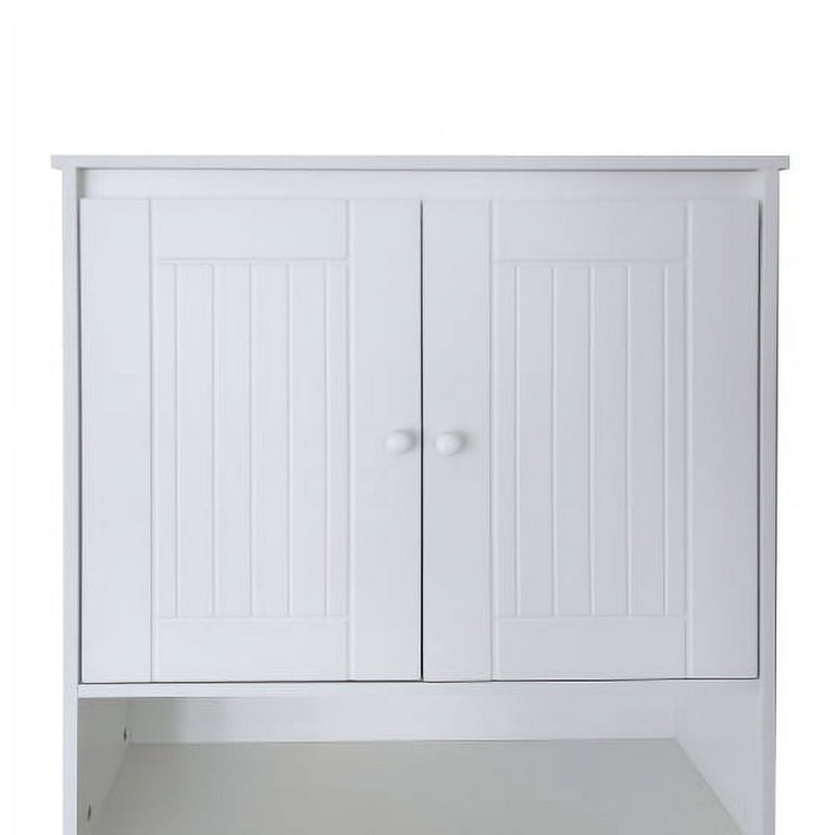 25 in. W x 77 in. H x 7.9 in. D Matte White Bathroom Over-The-Toilet  Storage Cabinet Organizer with Doors and Shelves GM-H-987 - The Home Depot