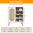 thumbnail image 4 of UBesGoo Modern Rattan Shoe Storage Cabinet, 4 Layers Entryway Shoe Cabinet Accent Console Cabinet Table with Adjustable Shelves, White, 4 of 13