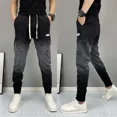 thumbnail image 3 of Pantalones vaqueros elásticos para hombre, pantalones vaqueros elásticos con empalmes, ajustados, abotonados, ajustados, estilo coreano, Harajuku, 3 of 5