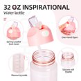 thumbnail image 4 of Water Bottle 1L, Sports Water Bottle with Straw & Time Maker, Drinks Bottle with Bottle Brush and Filter, Leak-proof, BPA-free Plastic Drink Bottle for Running Gym Cycling Office School (Light Pink), 4 of 6