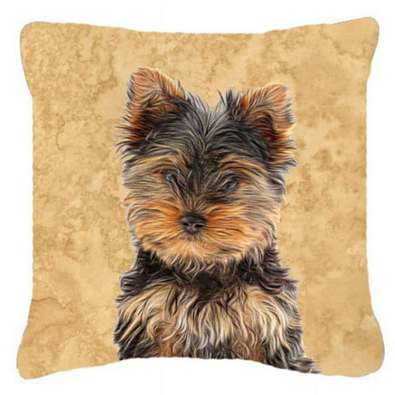 Yorkie Puppy And Yorkshire Terrier Indoor & Outdoor Fabric Decorative Pillow