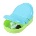 thumbnail image 2 of Unique Bargains 1 Pc Flip Up 2 Compartment Pill Case Durable for Travel Blue Green, 2 of 6