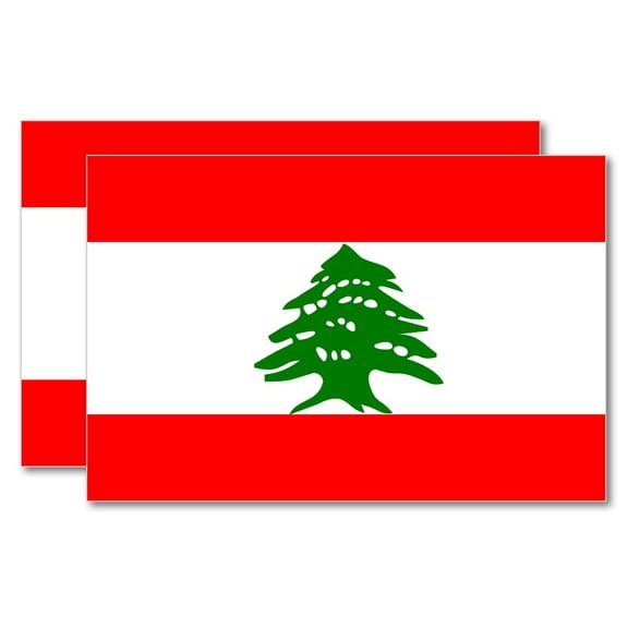 x2 Lebanon Flag Car Truck Window Bumper Laptop Cooler Cup Vinyl Sticker Decal 4"