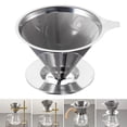 thumbnail image 2 of CAROOTU Reusable Stainless Steel Pour Over Coffee Filter Cone Dripper with Cup Stand, 2 of 6
