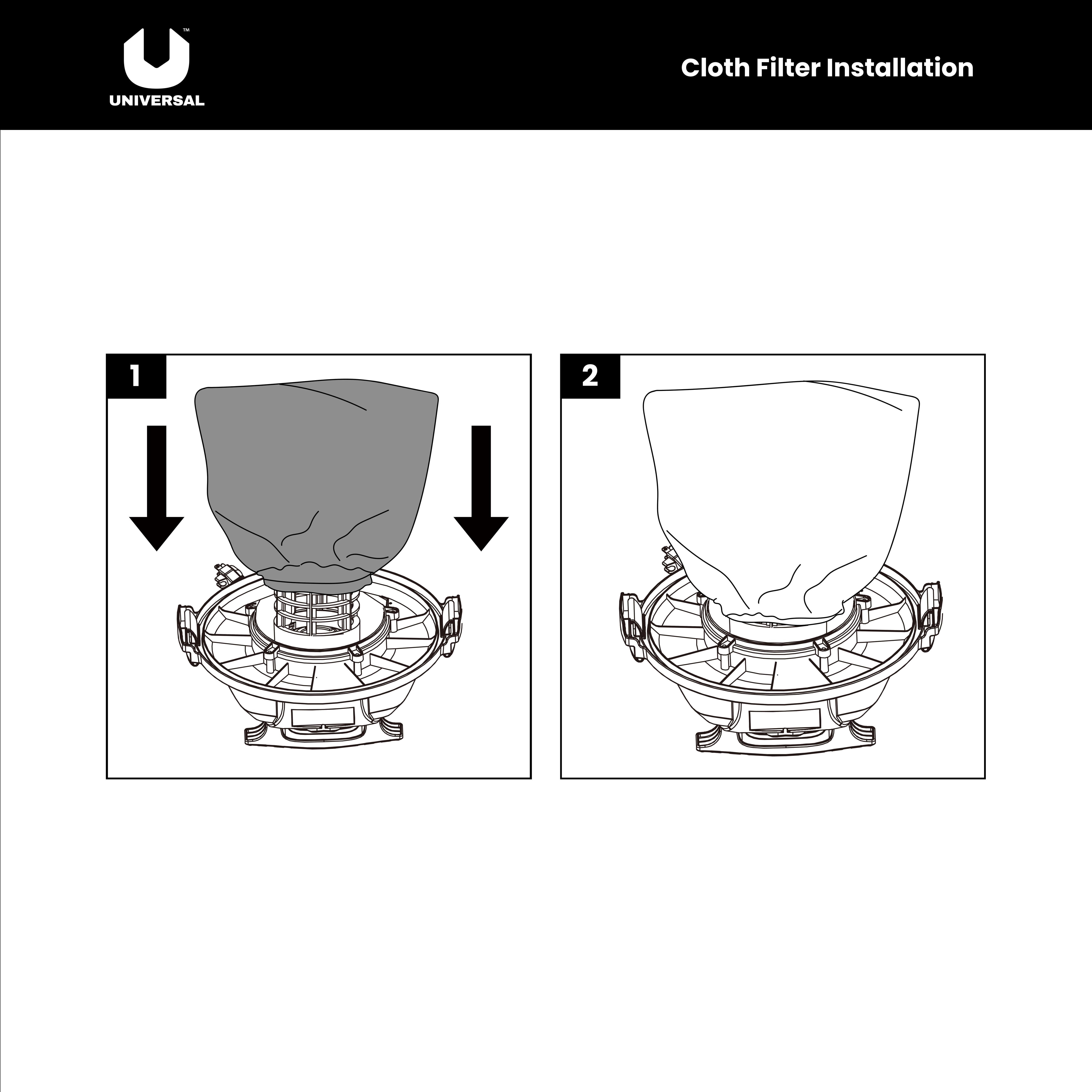 Universal Combo Cloth Filter + Foam Filter 1 Pack, Fits 1.5 Gallon Wet/Dry Vacuum Cleaners