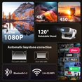 thumbnail image 2 of Proyector Wielio 2025 Smart WiFi Bluetooth 4K 450 ANSI 1080P, 2 of 7