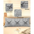 thumbnail image 6 of Grey Butterfly Body Pillow Cover, Pillowcase Protectors with Zipper, Breathable Decorative Throw Pillow Case Cover, Vintage Boho Spring Floral Botancial Pillow Shams for Couch Sofa 20x60Inch, 6 of 8
